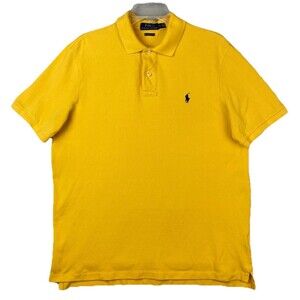 Polo Ralph Lauren Shirt Mens Large Butter Yellow Cotton Preppy Casual Golf Dad